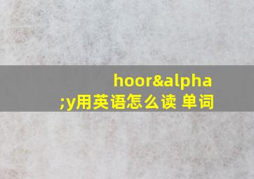 hoorαy用英语怎么读 单词